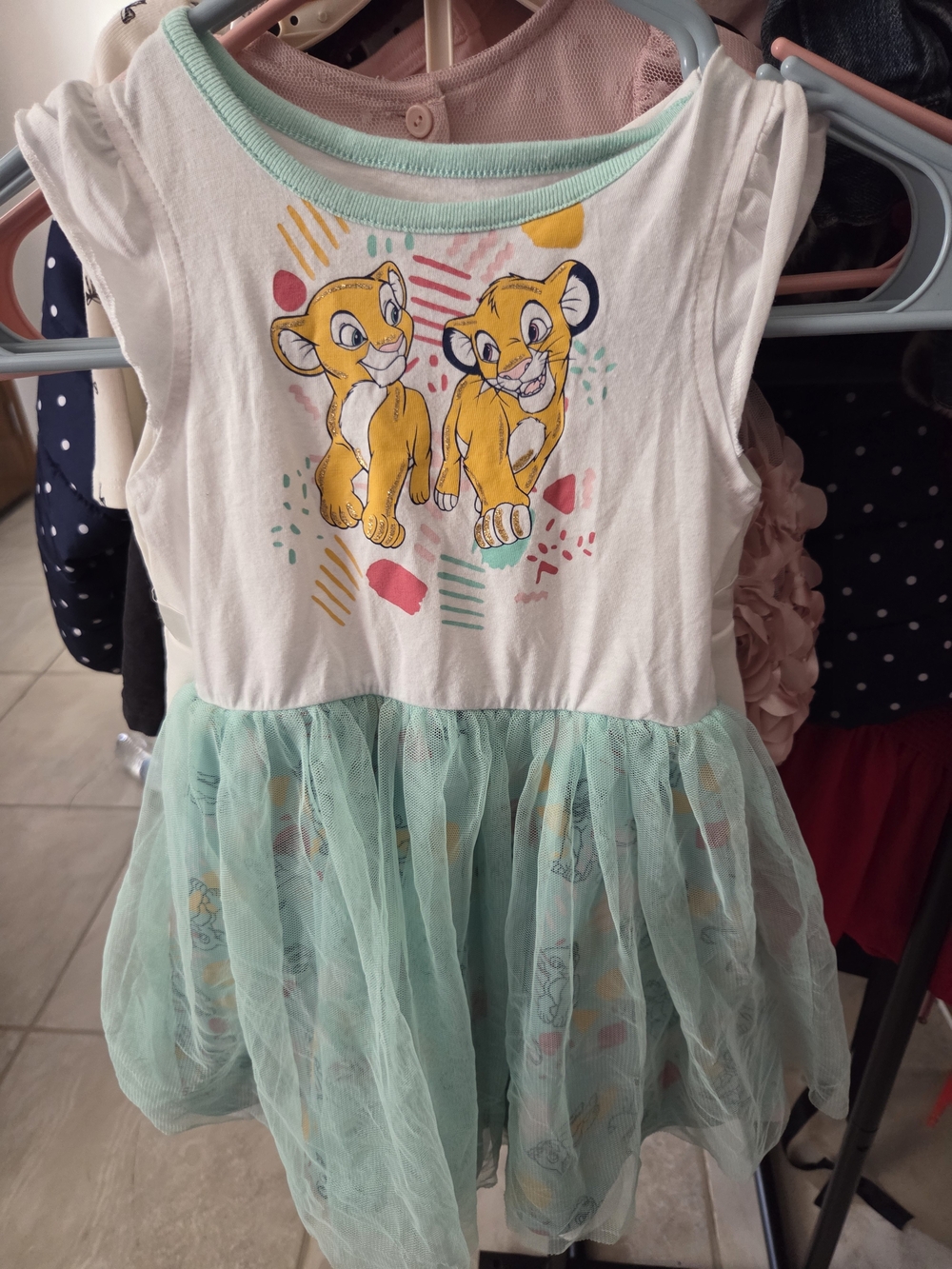 Disney White and Mint Lion King Dress